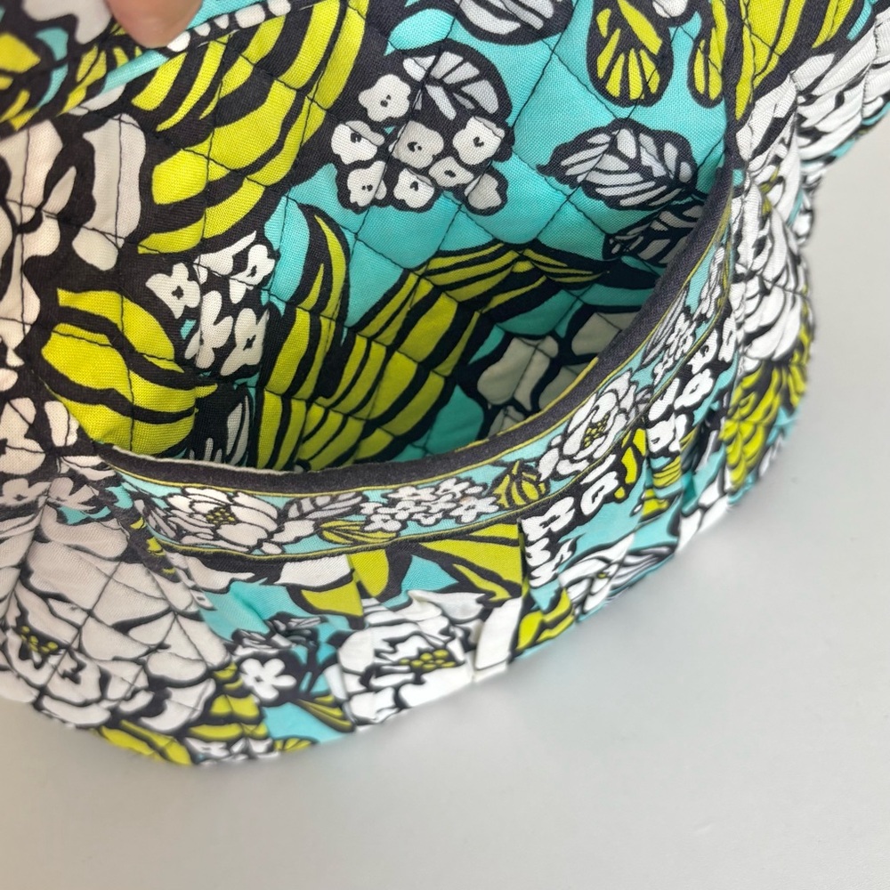 VERA BRADLEY SWEETHEART SHOULDER BAG Purse ISLAND BLOOMS Floral Teal/Green - Picture 9 of 13
